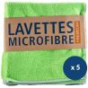 Lavettes tissées microfibre 40x40 cm Premium Delcourt - vert lot de 5