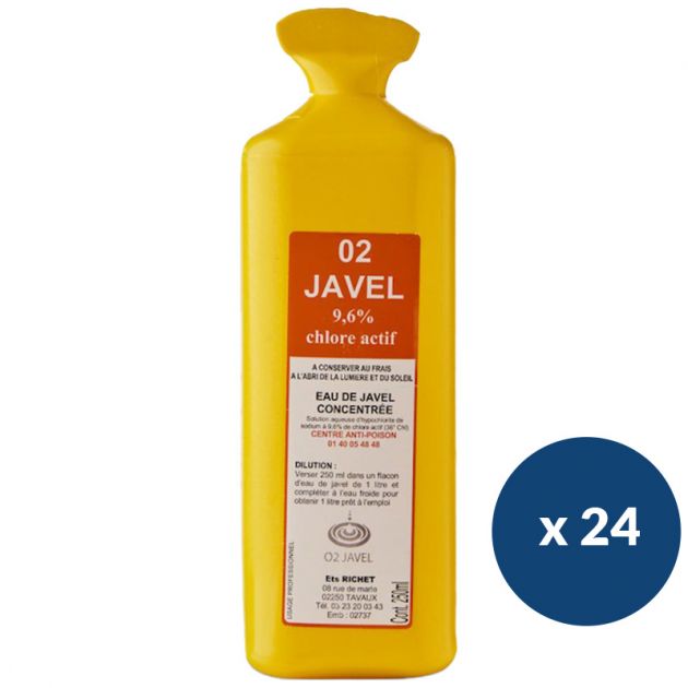 Javel concentrée 9,6% chlore actif x24 cruchons Javel concentrée 9,6% chlore actif x24 cruchons