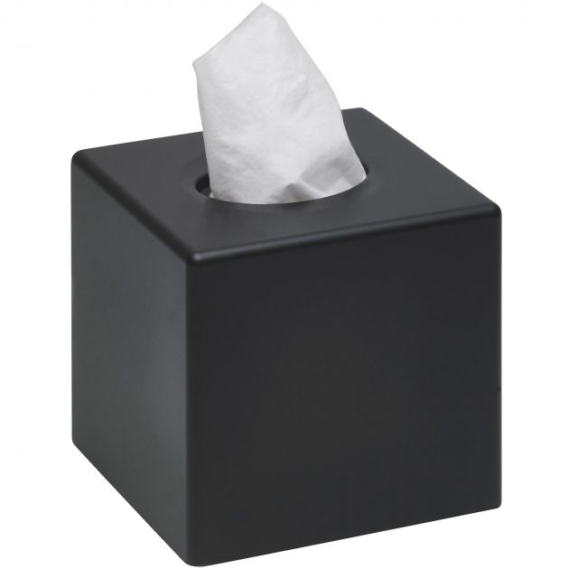 SANIBOX boîte mouchoirs carrée noir 
