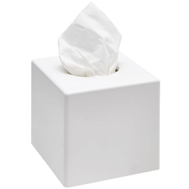 SANIBOX boîte mouchoirs carrée blanc