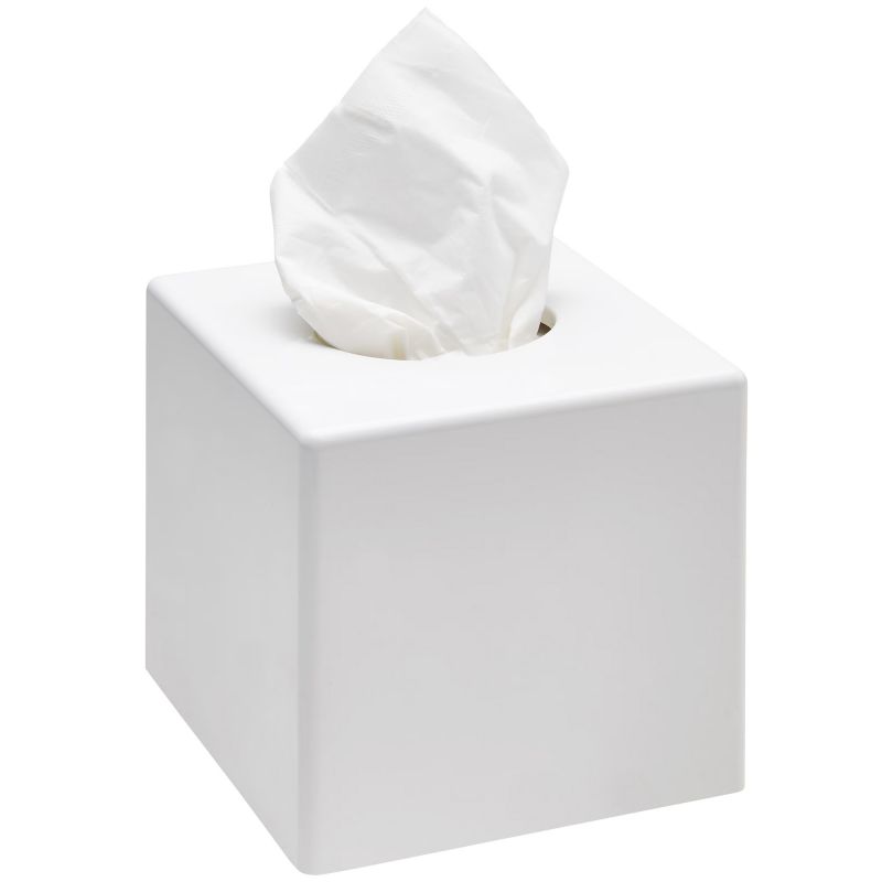 SANIBOX boîte mouchoirs carrée blanc