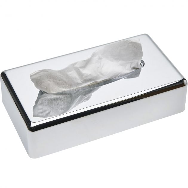 SANIBOX boîte mouchoirs rectangulaire chrome