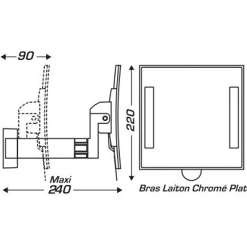 GALAXY lumineux dimensions bras plat