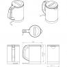 ENVOYE 0,6L bouilloire Noire dimensions