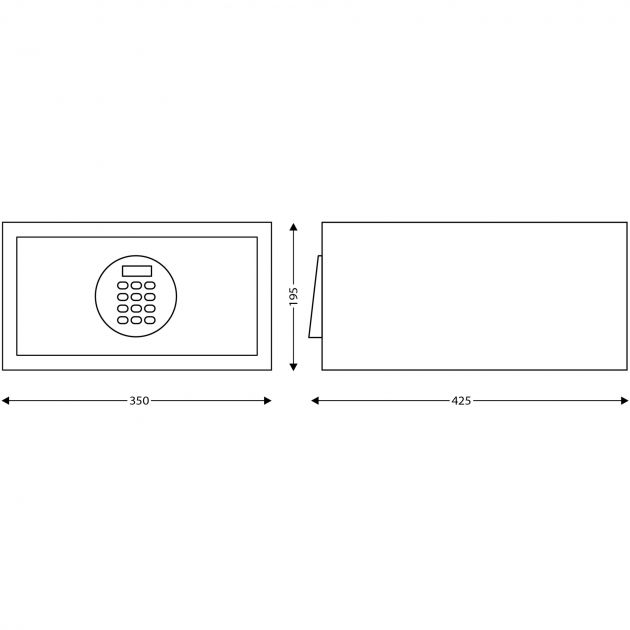 FORTRESS 14" Coffre fort" dimensions