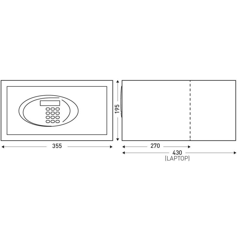 TRUSTEE Coffre fort Compact dimensions
