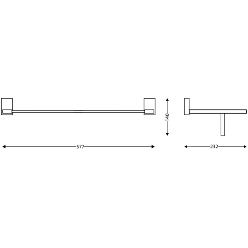 ARGO rack porte-serviettes noir mat schema