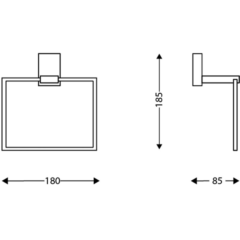 ARGO anneau porte-serviettes noir mat schema