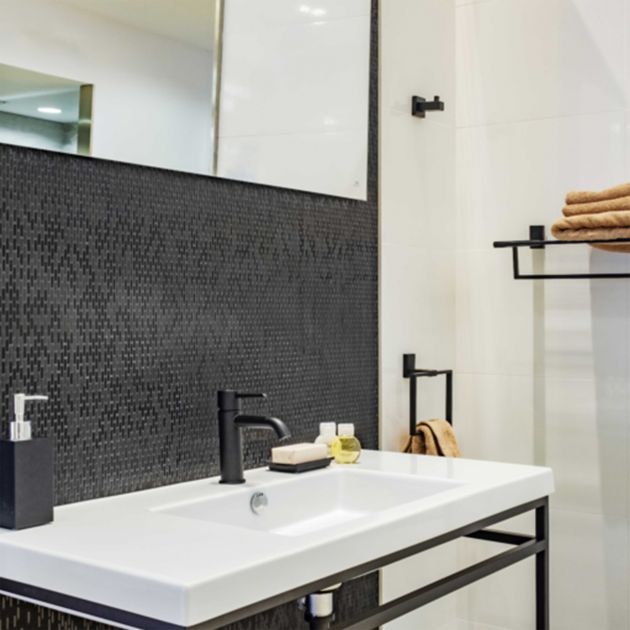 ARGO anneau porte-serviettes noir mat ambiance