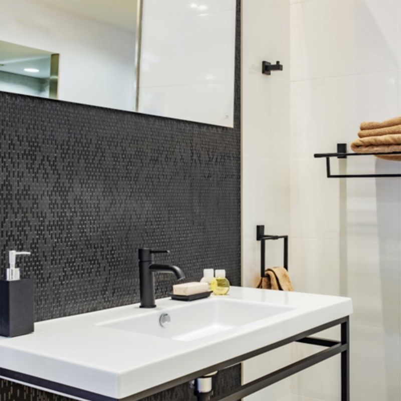 ARGO anneau porte-serviettes noir mat ambiance