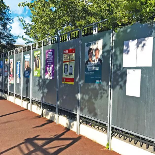 Panneau électoral à tube rond ambiance