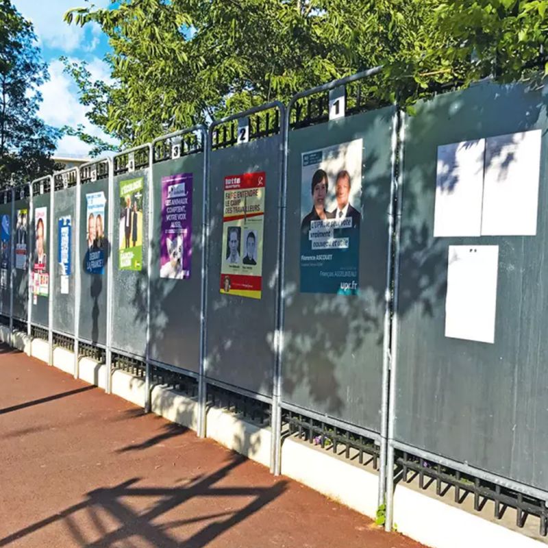 Panneau électoral à tube rond ambiance