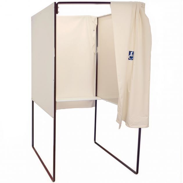 Isoloir vote PMR avec rideau ignifugé 100 x 130 cm