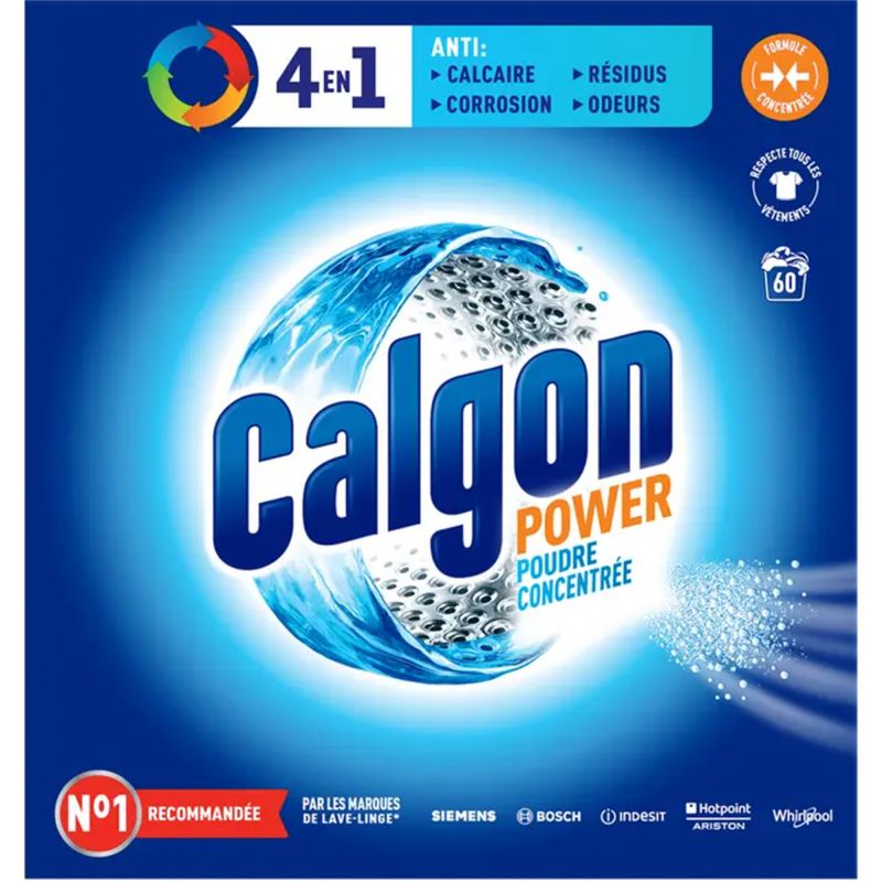 Anticalcaire lave-linge poudre 4 en 1,Calgon - boîte de 60