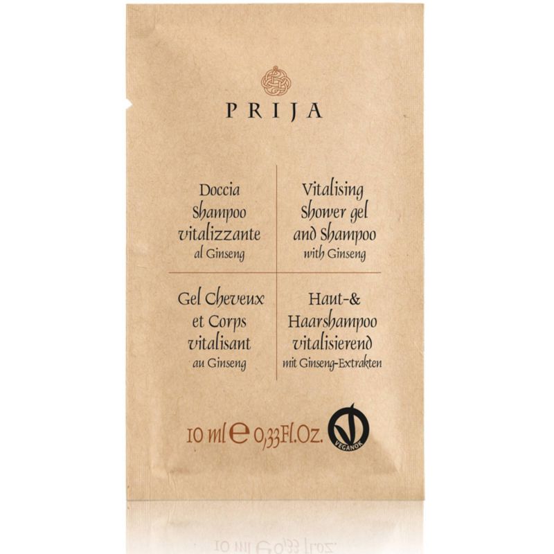 Gel corps et cheveux vitalisant au ginseng, sachet 10 ml, prija x 600