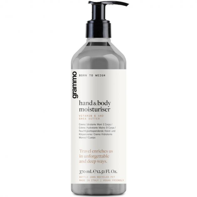 Crème hydratante 370 ml, en pet recycle', pompe inviolable, grammo