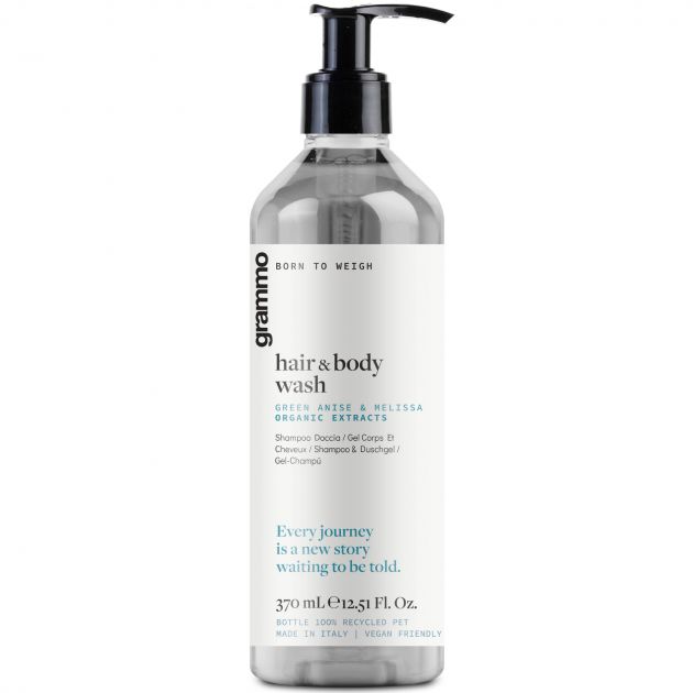 Gel corps et cheveux 370 ml, en pet recycle', pompe inviolable, grammo
