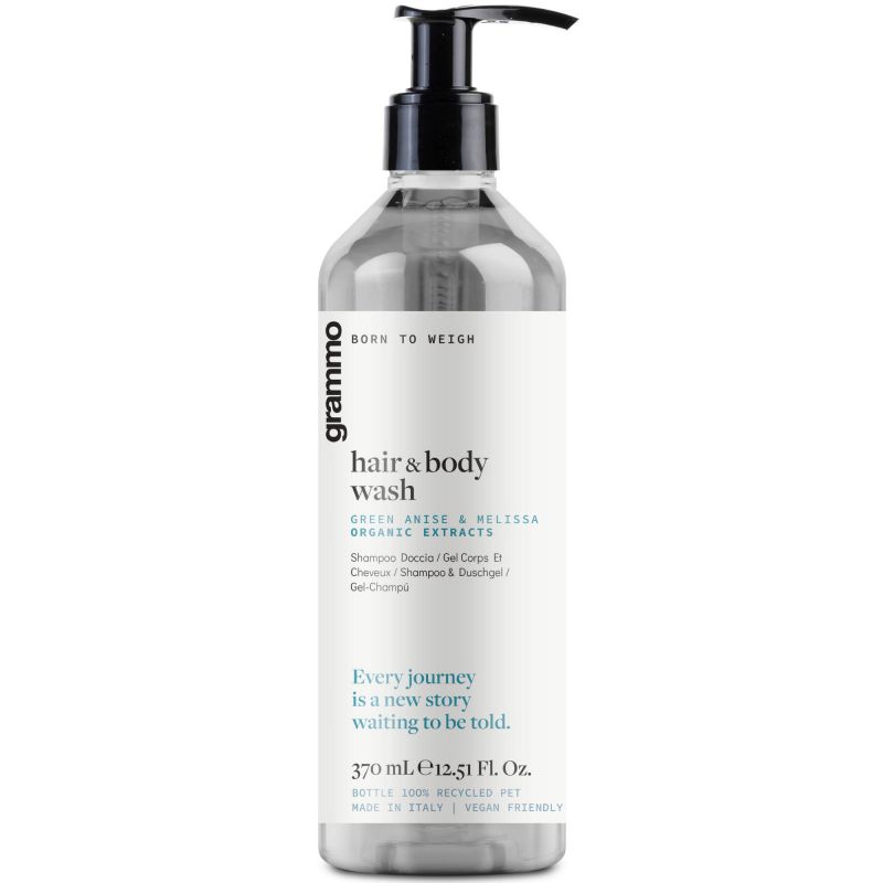 Gel corps et cheveux 370 ml, en pet recycle', pompe inviolable, grammo