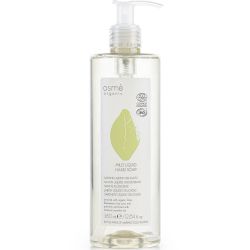 Savon liquide adoucissant, flacon 380 ml en pet recyclé, certifié cosmos organic par ecocert, pompe dévissable, osmé