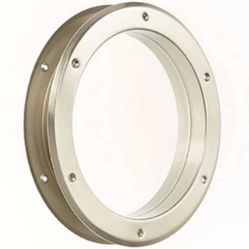 Hublot de porte pour crèche 26 cm nickel mat