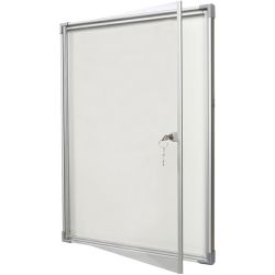 Vitrine d'affichage intérieur extra plate à porte battante plexiglas acier