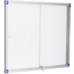 Vitrine d'affichage intérieur Leaf à porte coulissante en verre en acier