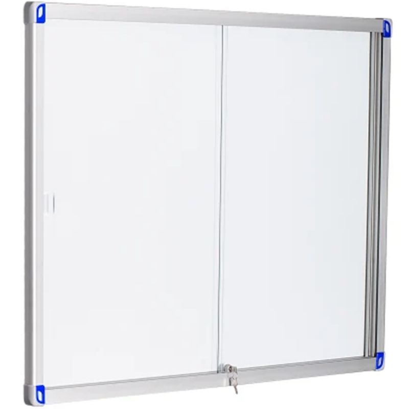 Vitrine d'affichage intérieur Leaf à porte coulissante en verre en acier