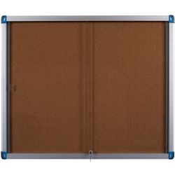 Vitrine d'affichage intérieur Leaf à porte coulissante en verre en liège