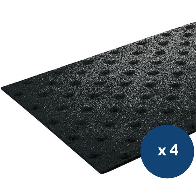 Bande podotactile extérieur en résine à coller 40 x 60 cm lot de 4 noir