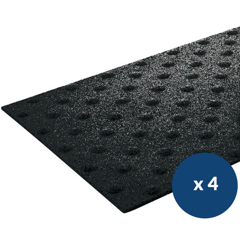Bande podotactile extérieur en résine à coller 40 x 60 cm lot de 4 noir