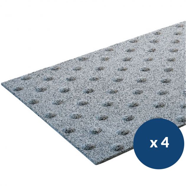 Bande podotactile extérieur en résine à coller 40 x 60 cm lot de 4 gris
