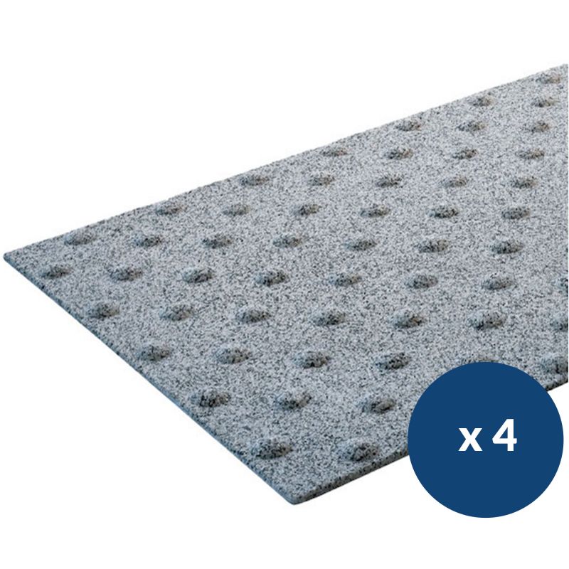 Bande podotactile extérieur en résine à coller 40 x 60 cm lot de 4 gris