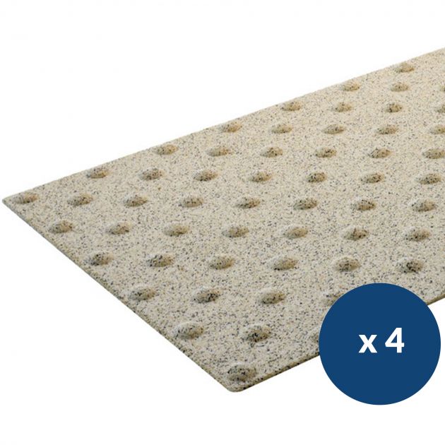 Bande podotactile extérieur en résine à coller 40 x 60 cm lot de 4 beige