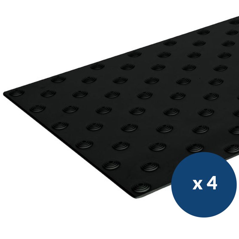 Bande podotactile adhésive extérieure en résine noir x4