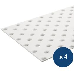 Bande podotactile adhésive extérieure en résine blanc x4