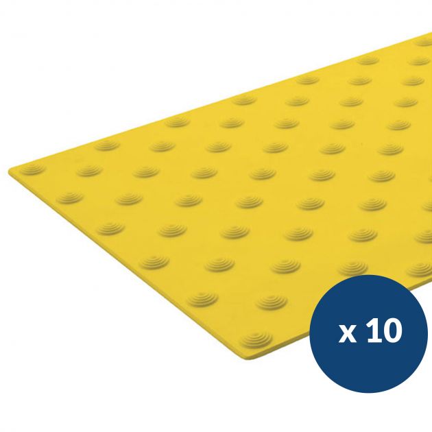 Bande podotactile extérieur à coller en résine 40 x 82 cm x 10 jaune