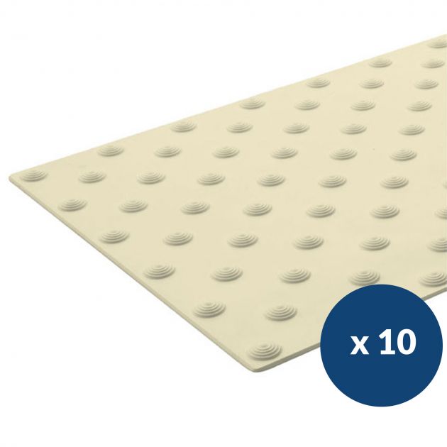 Bande podotactile extérieur à coller en résine 40 x 82 cm x 10 beige
