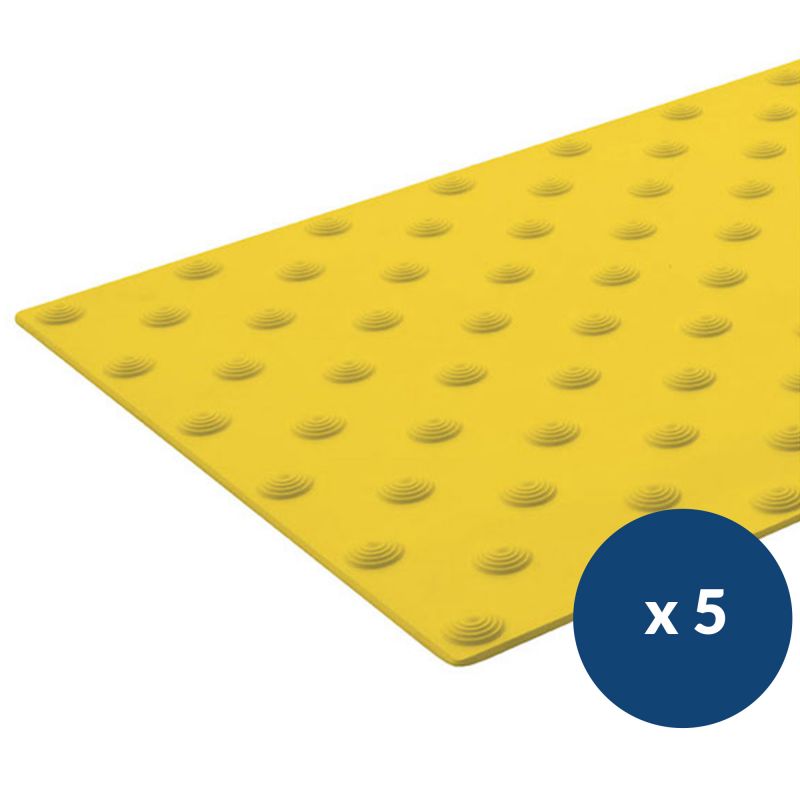 Bande podotactile extérieur à coller en résine 60 x 82 cm x 5 jaune