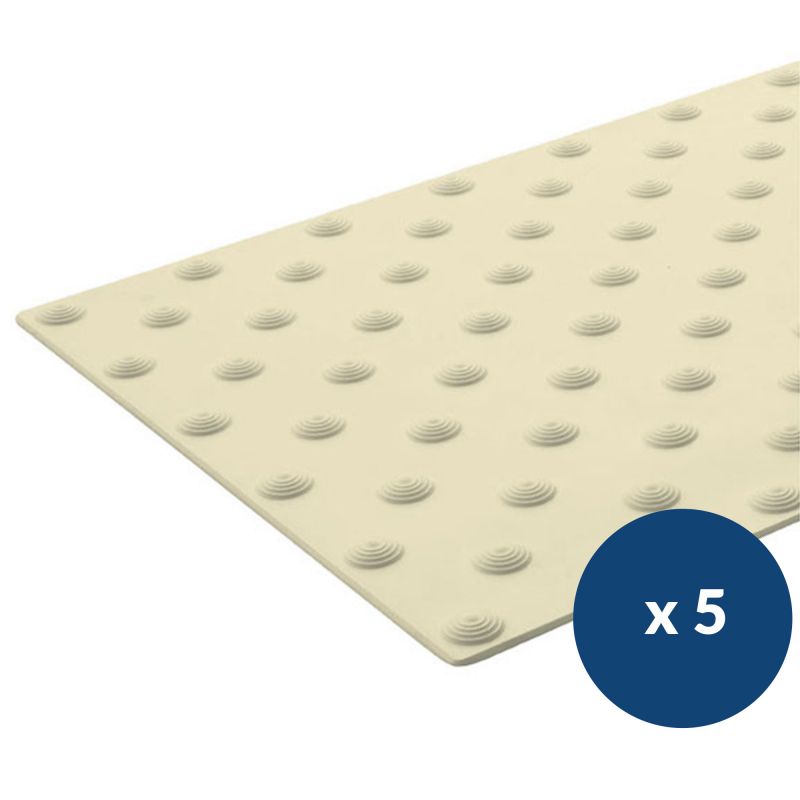 Bande podotactile extérieur à coller en résine 60 x 82 cm x 5 beige