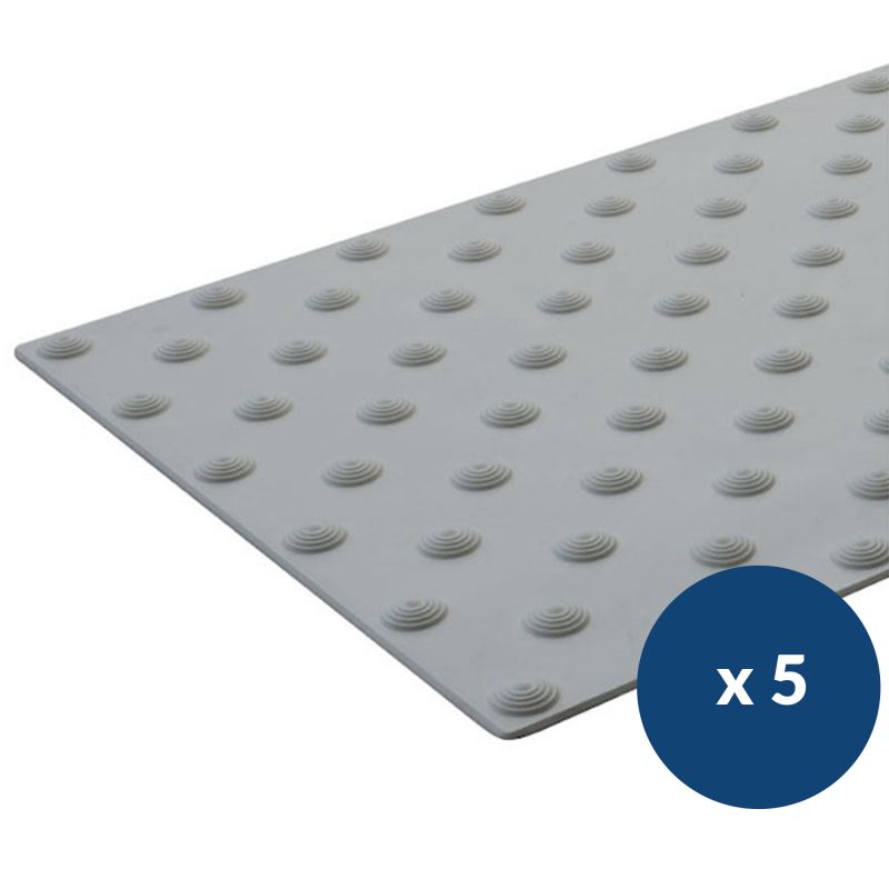 Bande podotactile extérieur à coller en résine 60 x 82 cm x 5 gris