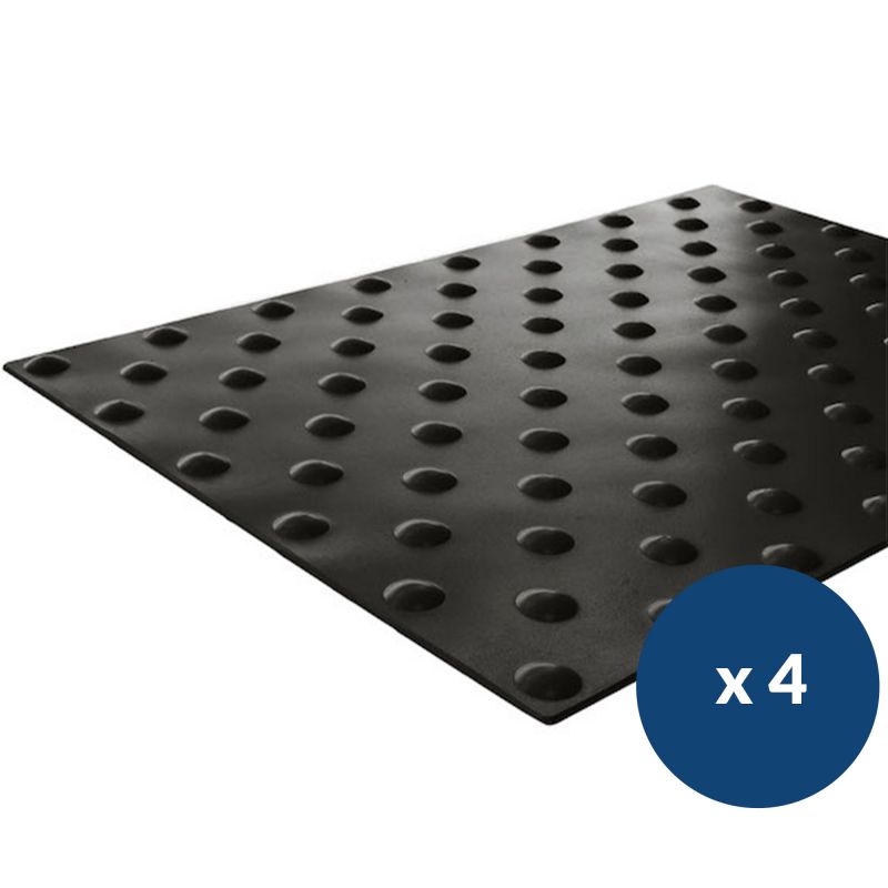 Bande podotactile intérieur adhésive en résine 40 x 60 cm x 4 noir