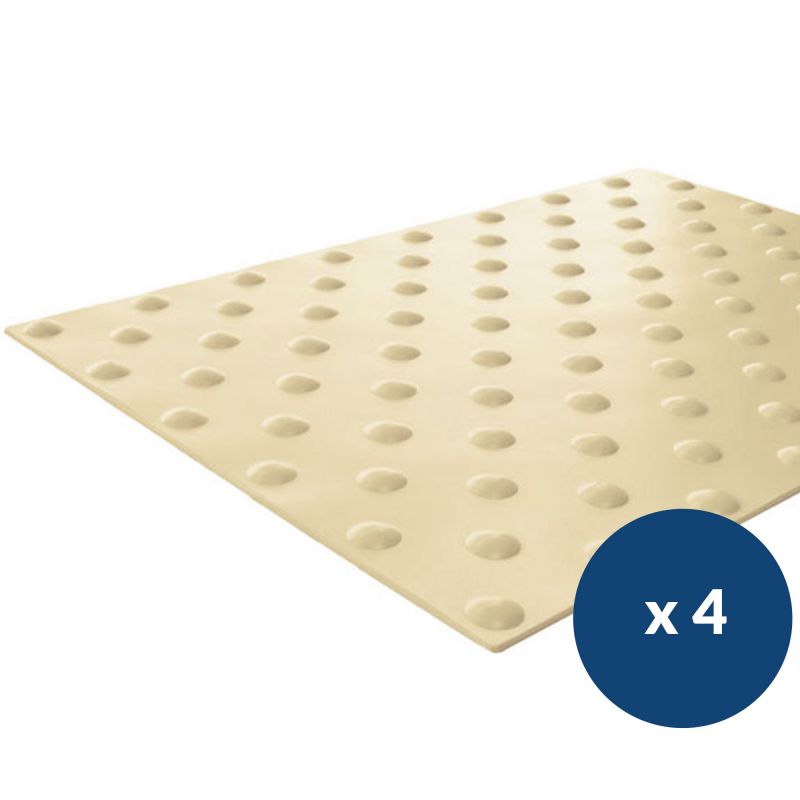 Bande podotactile intérieur adhésive en résine 40 x 60 cm x 4 beige