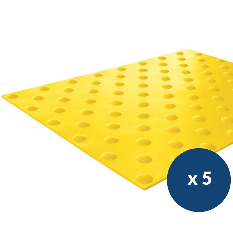 Bande podotactile intérieur adhésive en résine 40 x 140 cm x 5 jaune