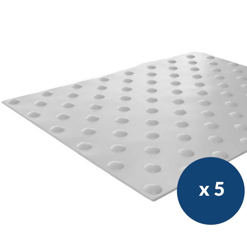 Bande podotactile intérieur adhésive en résine 40 x 140 cm x 5 gris