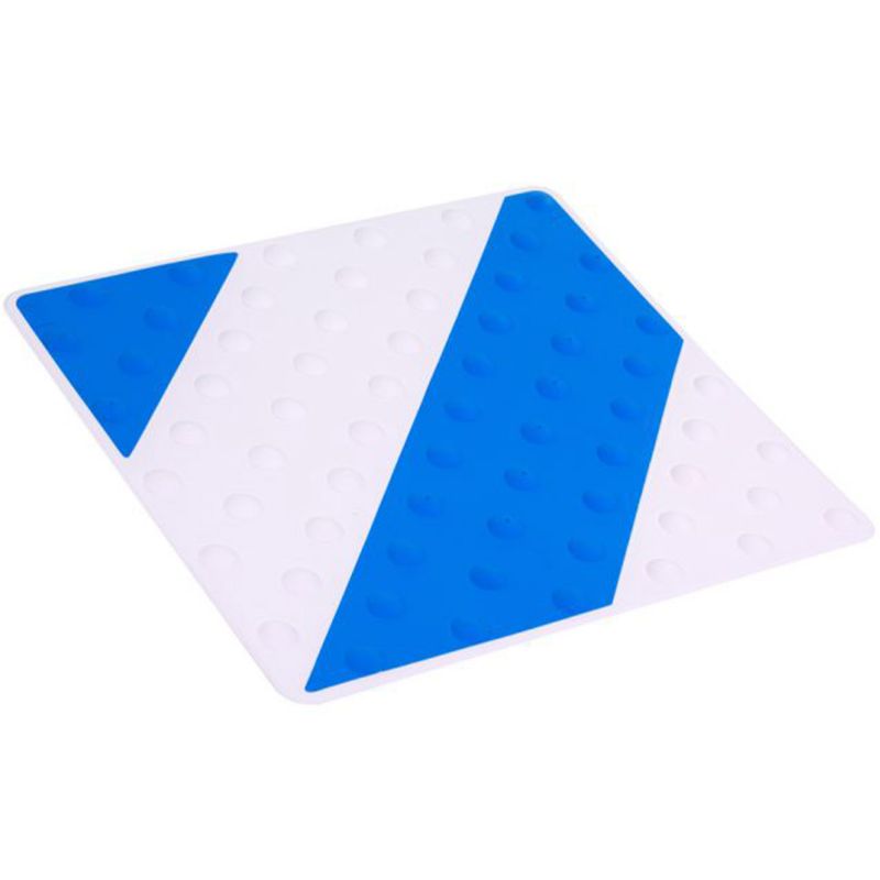 Dalle podotactile bicolore en polyuréthane à coller 42 x 45,8 cm bleu blanc