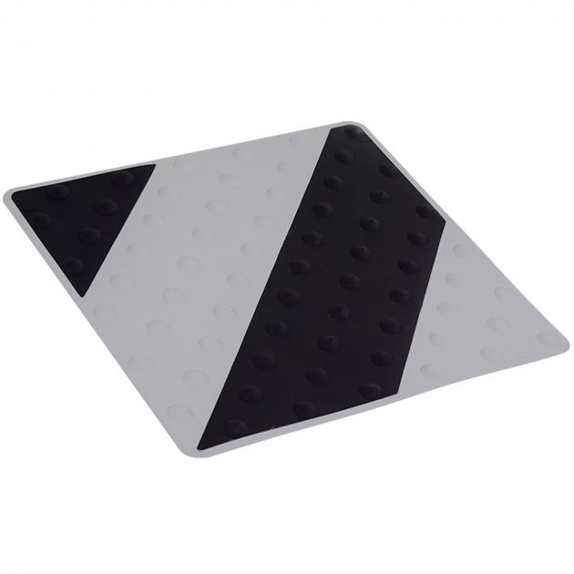 Dalle podotactile bicolore en polyuréthane à coller 42 x 45,8 cm gris noir