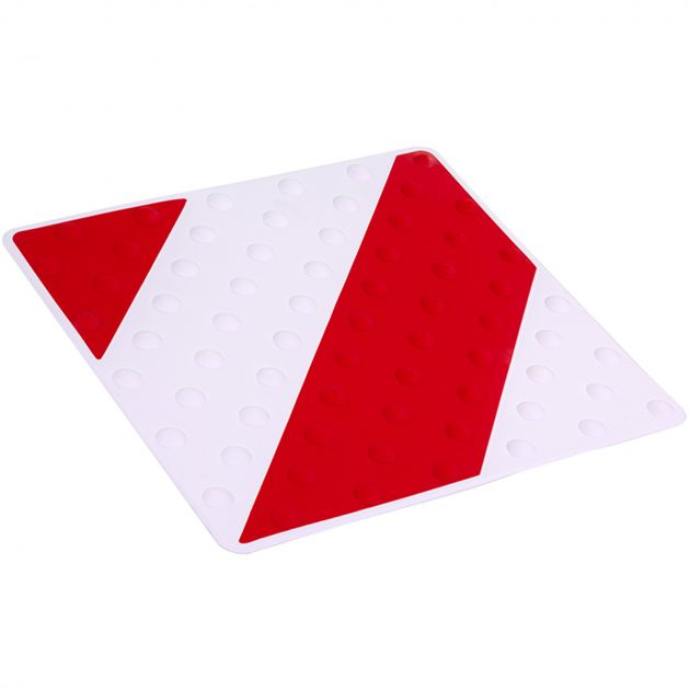Dalle podotactile bicolore en polyuréthane à coller 42 x 45,8 cm blanc rouge