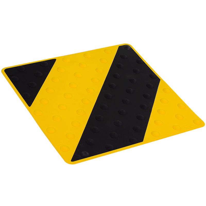 Dalle podotactile bicolore en polyuréthane à coller 42 x 45,8 cm noir jaune