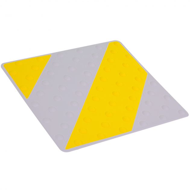 Dalle podotactile bicolore en polyuréthane à coller 42 x 45,8 cm jaune gris