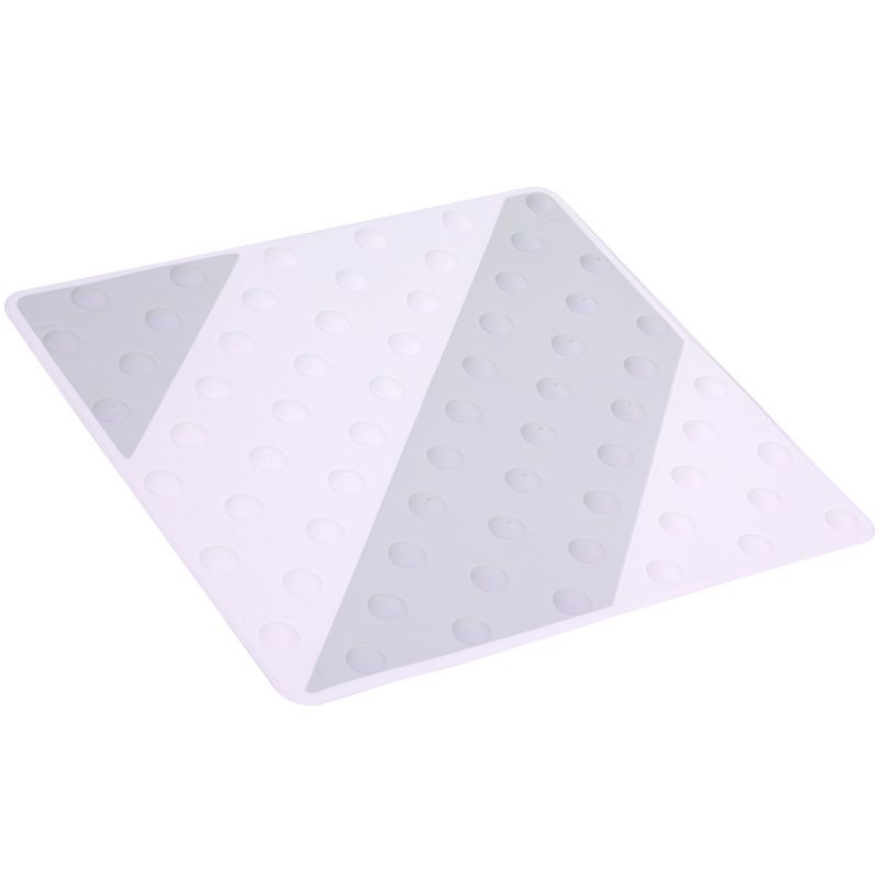 Dalle podotactile bicolore en polyuréthane à coller 42 x 45,8 cm gris blanc